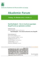 Akademie-Forum zum Thema Nachhaltigkeit – Freitag, 19.10.2012