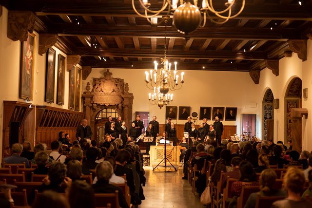 Beim Auftaktkonzert am Vorabend im Alten Rathaus zu Leipzig spielte das Gellert Ensemble Kantaten von Johann Christoph Friedrich Bach und Carl Philipp Emanuel Bach. Foto: Dirk Brzoska