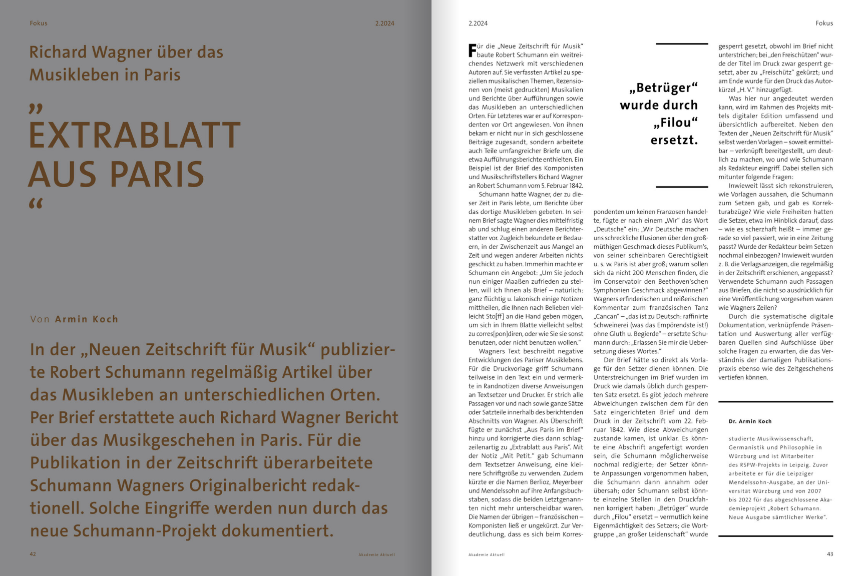 Beginn des Beitrags von Dr. Armin Koch (Leipzig)