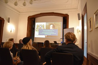 Bildschirmpräsentation zum Sachsenlied mit Publikum