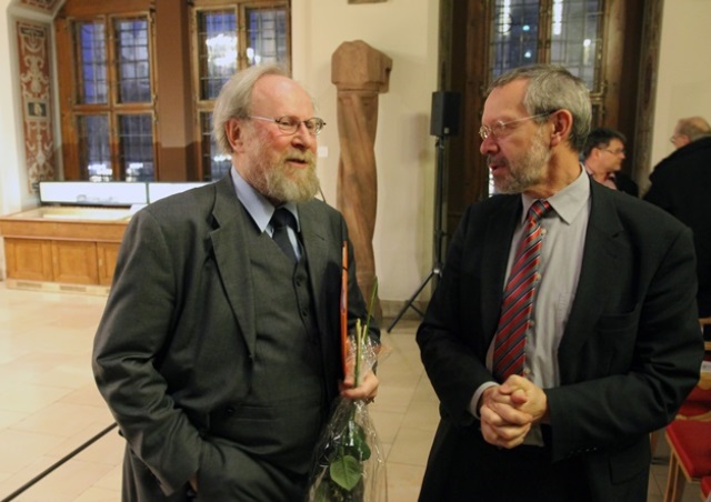 Autonomie und Lenkung. Die Künste im doppelten Deutschland; 4. April 2013, Altes Rathaus zu Leipzig; Wolfgang Thierse und Pirmin Stekeler-Weithofer; Foto: Klaus Michael