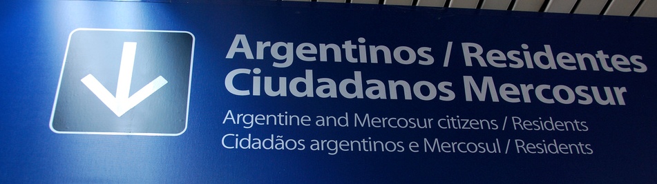 Einreiseschild am Flughafen Buenos Aires, Foto: Frank Mattheis