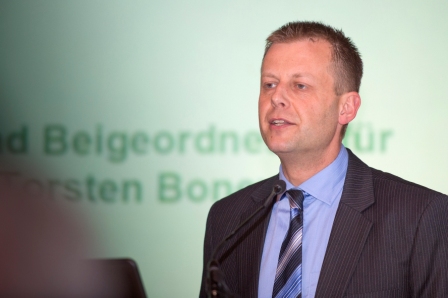 Öffentliche Frühjahrssitzung, 20.4.2012, Torsten Bonew, Bürgermeister und Beigeordneter für Finanzen der Stadt Leipzig. Foto: André Künzelmann (UFZ)