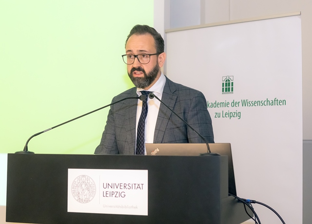 Grußwort des Staatsministers für Wissenschaft des Freistaates Sachsen Sebastian Gemkow; Öffentliche Frühjahrssitzung 2022, Foto: Swen Reichhold