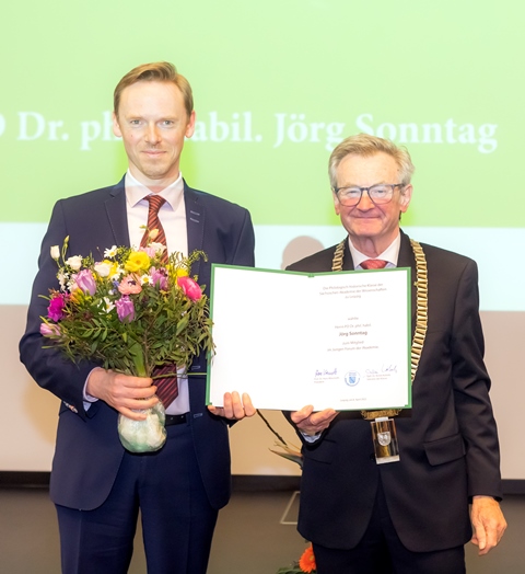 Aufnahme von PD Dr. phil. habil. Jörg Sonntag ins Junge Forum der Akademie; Öffentliche Frühjahrssitzung 2022, Foto: Swen Reichhold
