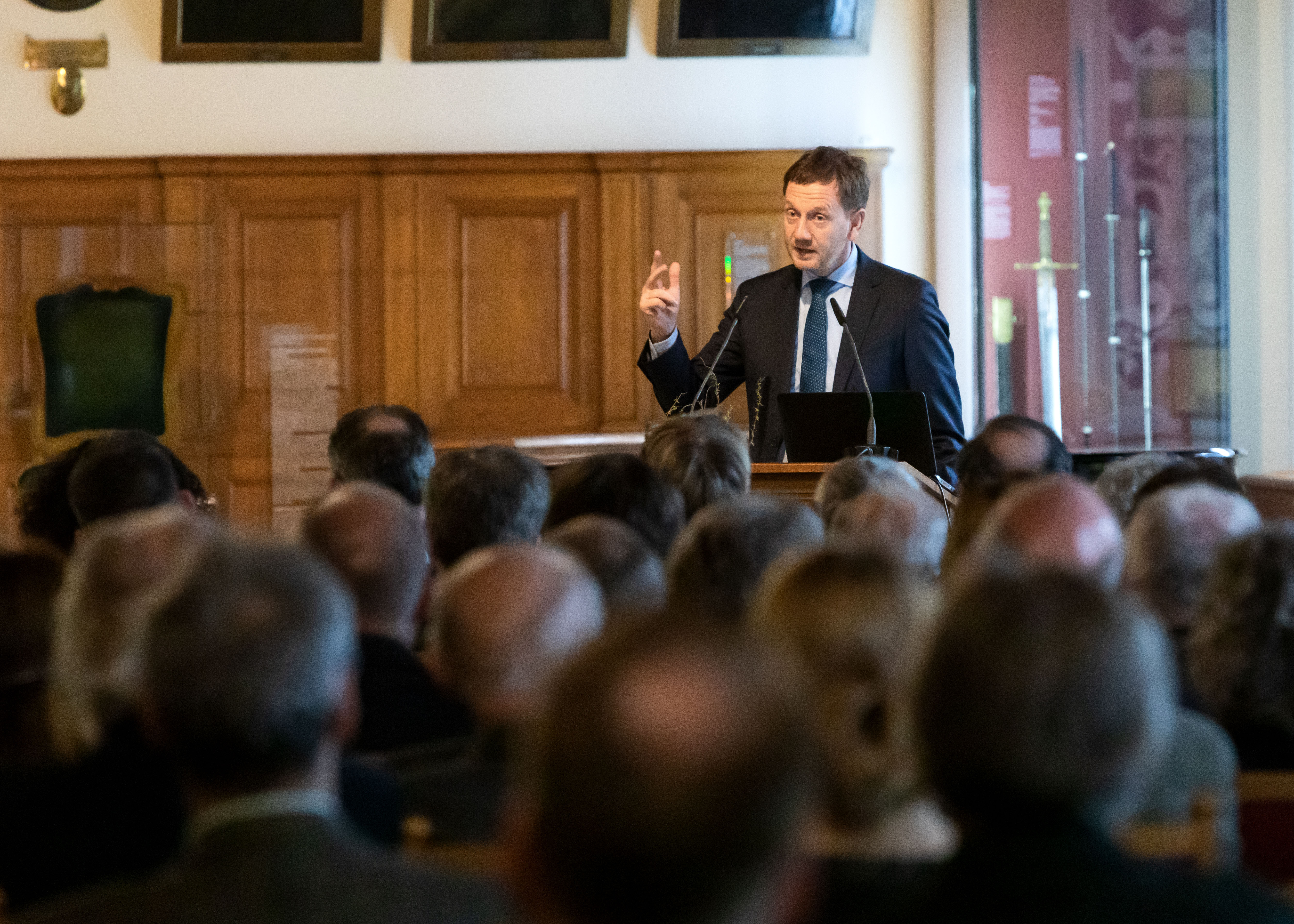 Öffentliche Frühjahrssitzung 2019, Grußwort des Ministerpräsidenten des Freistaates Sachsen Michael Kretschmer. Foto: Swen Reichhold