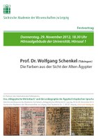 Festvortrag "Die Farben aus der Sicht der Alten Ägypter" – Donnerstag, 29. November, 18.30 Uhr im Hörsaal I der Leipziger Universität