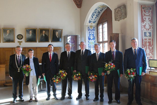 Feierliche Aufnahme der neuen Ordentlichen sowie Korrespondierenden Mitglieder in die Sächsische Akademie der Wissenschaften zu Leipzig.