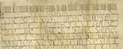 Alte Handschrift auf gelblichem Material