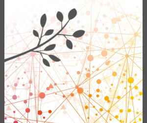 Gitternetzlinien mit einem Pflanzenzweig