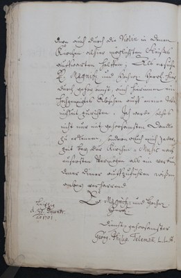 Bewerbungsschreiben von Georg Philipp Telemann, Bild 2