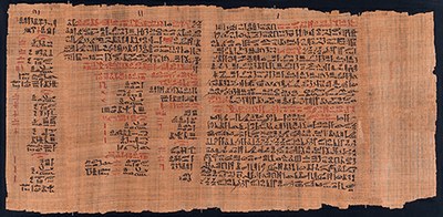 Der Anfang des Papyrus Ebers. Foto: UB Leipzig