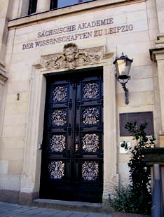 Eingang zum Haus der Sächsischen Akademie der Wissenschaften zu Leipzig